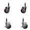 Service Caster 3.5'' SS Maroon Poly Wheel Swivel 3/4'' Expanding Stem Caster Set 2 Brakes, 4PK SCC-SSEX20S3514-PPUB-MRN-2-TLB-2-34 - alternate 1